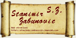 Stanimir Zabunović vizit kartica